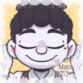 a cartoon drawing of a person with the name mabel on the bottom