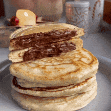 Chocolate Stuffed Pancakes Chocolate Pancakes GIF - Chocolate Stuffed Pancakes Pancakes Pancake GIFs