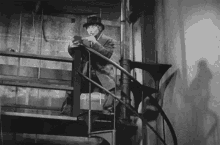 Harpo On The Spiral Staircase Marx Brothers GIF