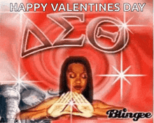a happy valentine 's day greeting with a woman and elephant