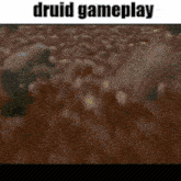 a blurred image with the words druid gameplay on the top