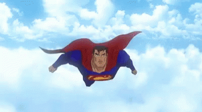 animated superwoman flying