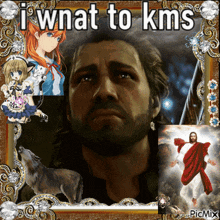 a picture of a man and jesus with the words i wnat to kms
