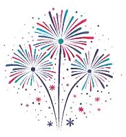 a bunch of red white and blue fireworks exploding in the sky