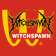 a logo for witchspawn that looks like mcdonald 's