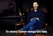 Ron Swanson Human Beings GIF - Ron Swanson Human Beings Hats GIFs