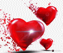 three red hearts on a white background with a watermark that says ' pngtree ' on it