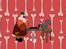 a cartoon character is laying on a checkered blanket