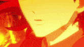 a close up of a person 's face with red hair
