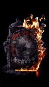 the word heavy is on a black background