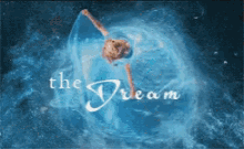 a picture of a woman in a blue dress with the words the dream above her