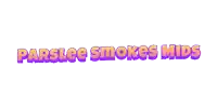 a logo for parslee smoke 's mids with purple and pink letters