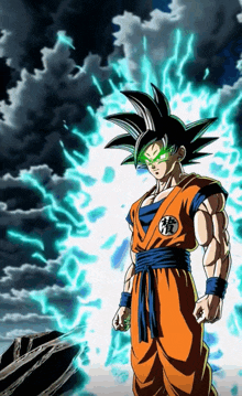 a drawing of a cartoon character called goku