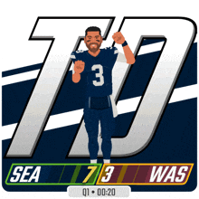 an illustration of a football player with the number 3 on his shirt
