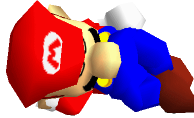 A gif of Mario from Super Mario 64 sleeping.