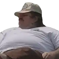 a man wearing a hat and a white shirt with the letter s on it