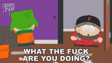 What The Fuck Are You Doing Eric Cartman GIF - What The Fuck Are You Doing Eric Cartman Kyle Broflovski GIFs