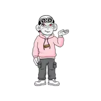 a cartoon of a monkey wearing a pink hoodie