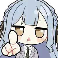 a cartoon drawing of a girl pointing her finger