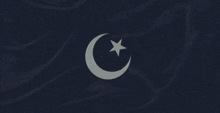 a black flag with a white star and crescent moon on it