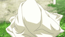 a white cloth is wrapped around a person 's back