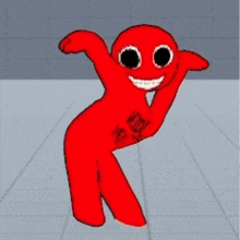 a red cartoon character with a shirt that says vote act on it