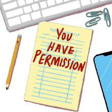 you have permission to be human be human patience pencil pad pencil