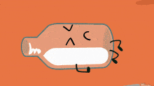 a cartoon drawing of a bottle with a label that says ' milk '