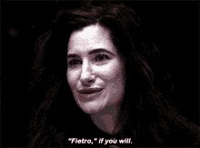 a close up of a woman 's face with the words `` if you will '' written next to her .