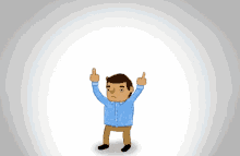a cartoon of a man holding up a banner that says " so fuck yourself "