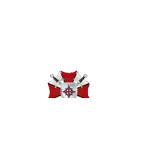a logo for umbrella special forces airsoft with a red umbrella and crossed swords