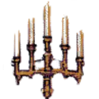 a drawing of a candle holder with candles on it