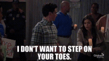 Superstore Amy Sosa GIF - Superstore Amy Sosa I Dont Want To Step On Your Toes GIFs