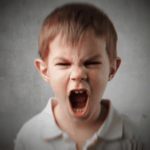angry little boy yelling