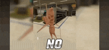 a cartoon ant is holding a pair of scissors and says `` no '' in a video game .