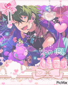a pixel art of a boy with the name van irl