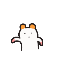 a cartoon hamster is scratching its head with its hand in korean .
