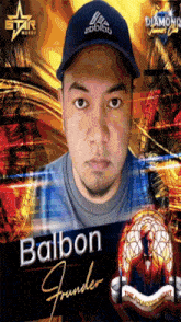 a picture of a man with the name balbon on it