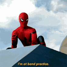 Spider Man Im At Band Practice GIF - Spider Man Im At Band Practice Band Practice GIFs