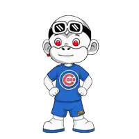 a cartoon character is wearing a cubs shirt