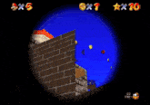 a screenshot of a video game shows mario flying through a cloud