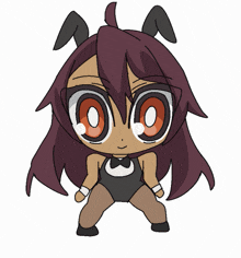 a drawing of a girl wearing a bunny outfit