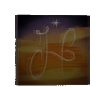 a cube with a drawing of a star and the letter h on it
