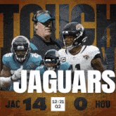 a poster for the jaguars shows a coach and players