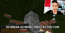 So Break As Many Trees As You Can Mining GIF - So Break As Many Trees As You Can Mining Cobblestone GIFs