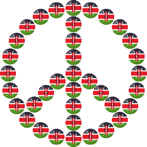 Kenya Flag Peace Sign Joypixels Sticker - Kenya Flag Peace Sign Peace Sign Joypixels Stickers