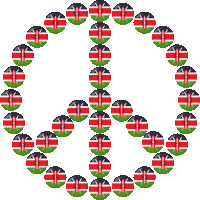 Kenya Flag Peace Sign Joypixels Sticker - Kenya Flag Peace Sign Peace Sign Joypixels Stickers