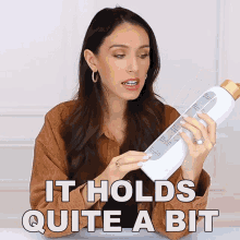 It Holds Quite A Bit Shea Whitney GIF - It Holds Quite A Bit Shea Whitney It Can Store More GIFs
