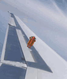 a cartoon character is flying through the air with skis