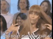 Tyra Banks Hair Flip GIF - Tyra Banks Hair Flip You Do It This Way GIFs